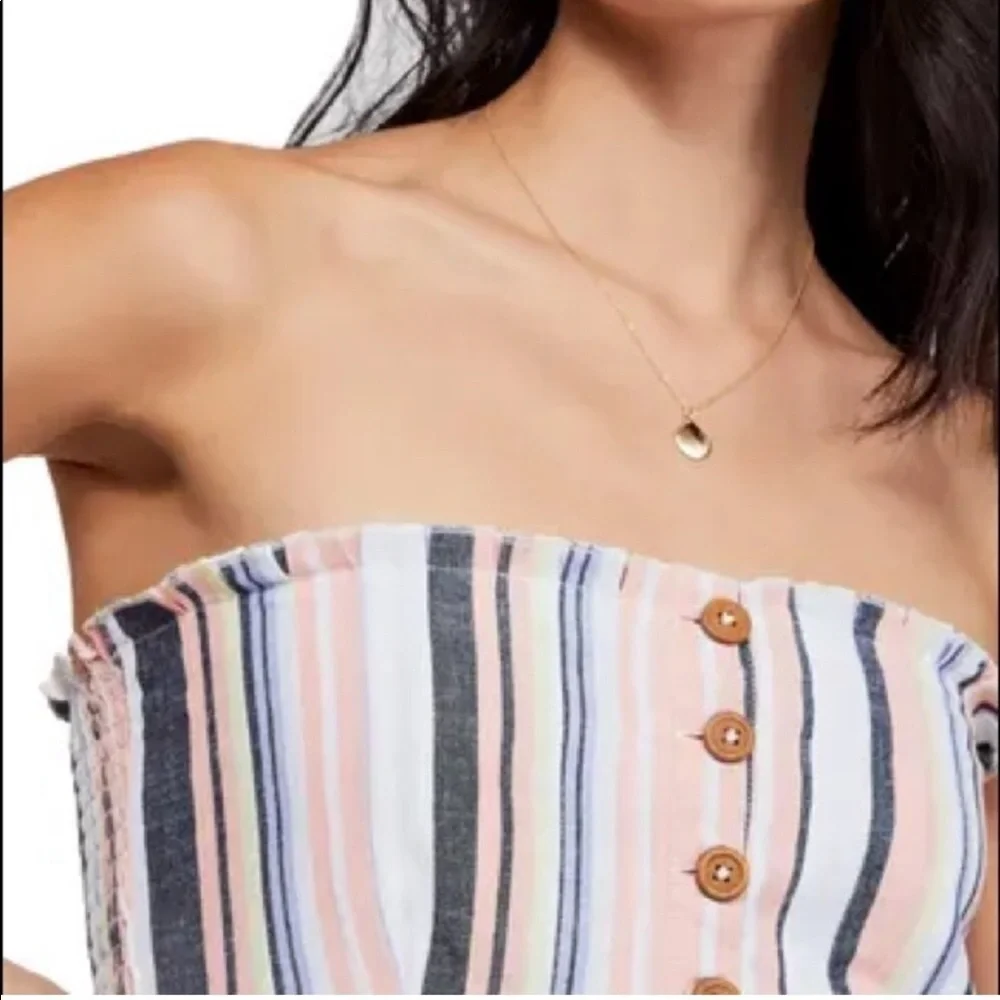 Free People Lilah midi dress strapless striped